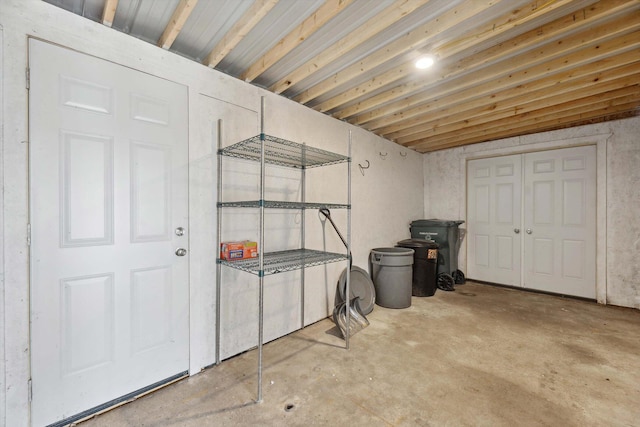 view of storage area