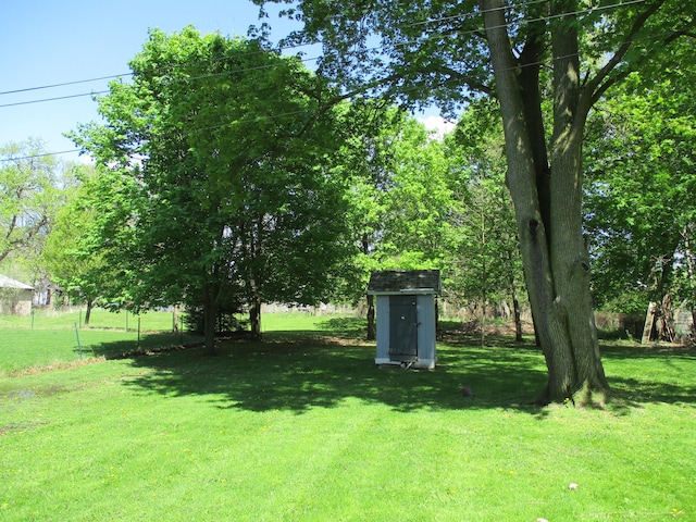 121 Wilkinson St, Chelsea, MI 48118 - view of green lawn with a shed and an outbuilding