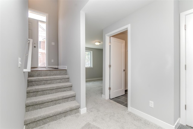 25549 Grandview Ln Unit 31, Novi, MI 48375 - stairway featuring carpet and baseboards