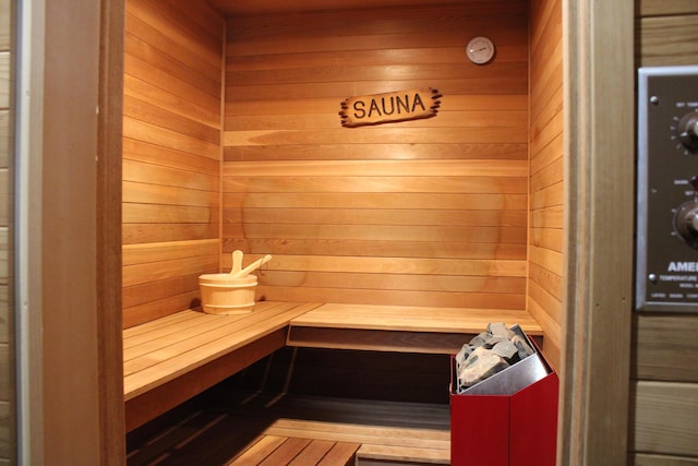 view of sauna