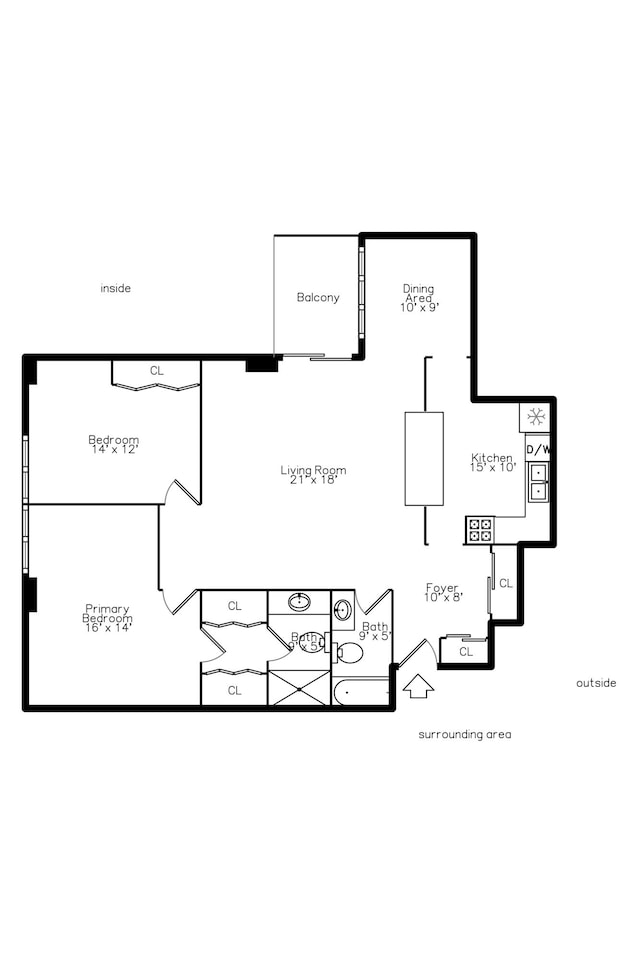 1050 Wall St Unit 3C, Ann Arbor, MI 48105 - room layout