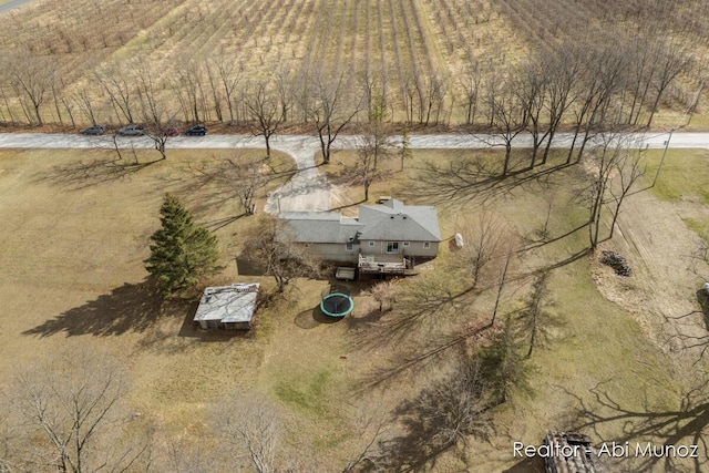 bird's eye view featuring a rural view