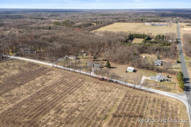 drone / aerial view featuring a rural view