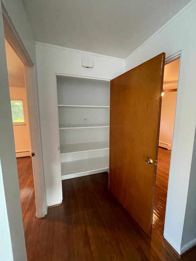 closet with a baseboard radiator