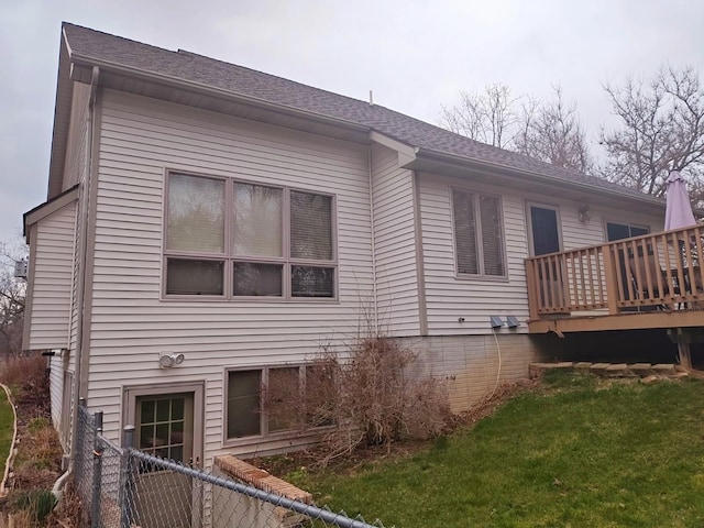 5409 N Mckinley Rd, Flushing, MI 48433 - view of home's exterior with a deck and a shingled roof