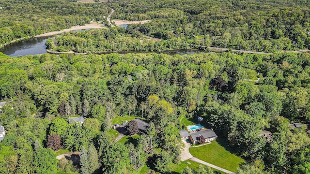 2693 Laurentide Dr, Ann Arbor, MI 48103 - aerial view of a heavily wooded area and a large body of water