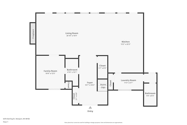 6376 Sterling Dr, Newport, MI 48166 - floor plan