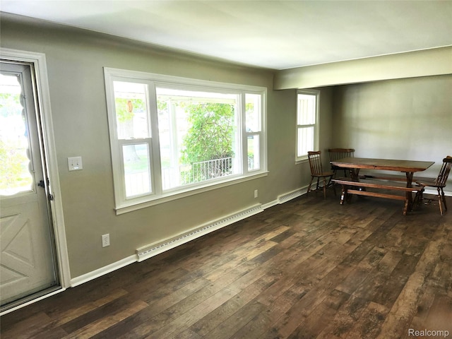 1260 Hira St, Waterford, MI 48328 - entryway featuring a baseboard radiator, dark wood-style floors, and healthy amount of natural light