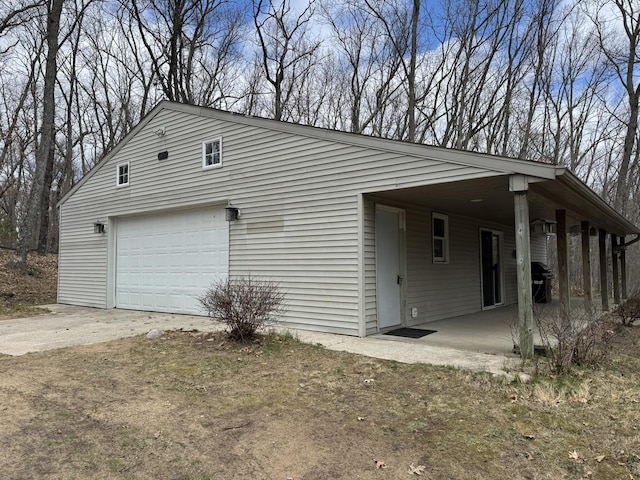 view of home's exterior featuring a garage