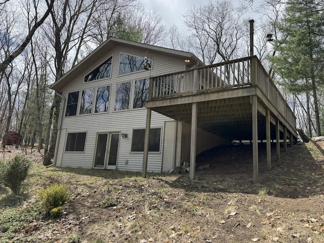 rear view of house with a deck