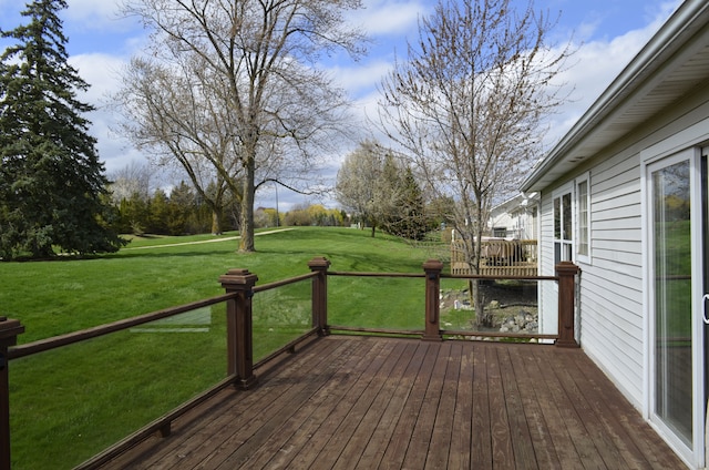 deck with a lawn