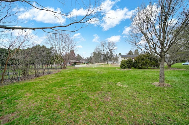 view of yard with fence