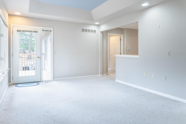 21329 Mulberry Ct, Farmington Hills, MI 48336 - spare room featuring light carpet, recessed lighting, visible vents, and baseboards