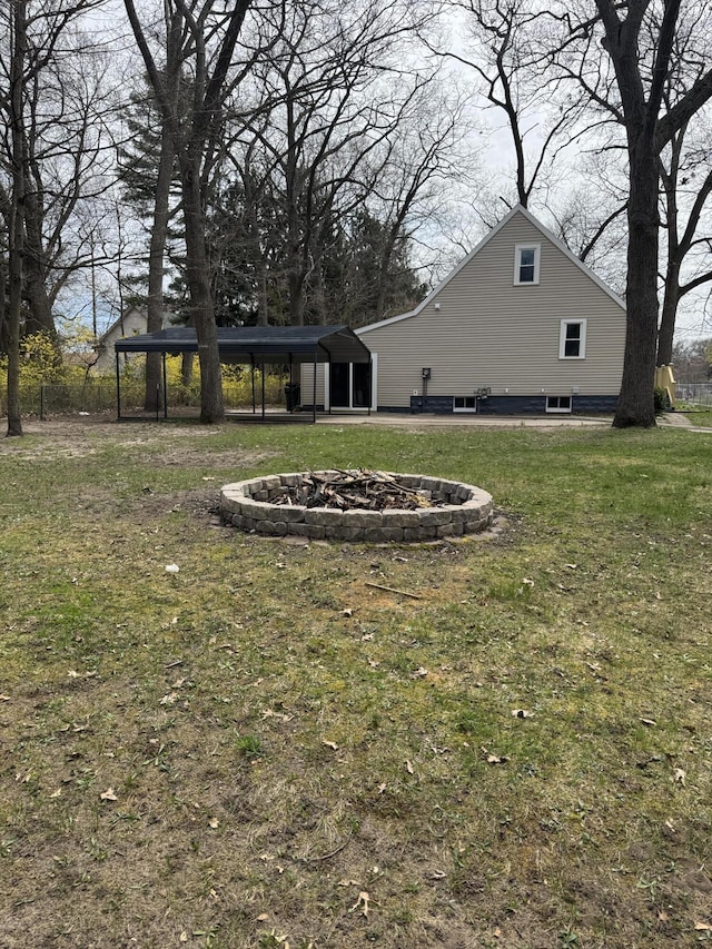 372 Creston St, Muskegon, MI 49442 - view of yard with a fire pit