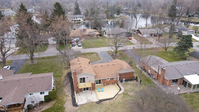 6522 Ellinwood Dr, White Lake, MI 48383 - drone / aerial view with a water view and a residential view