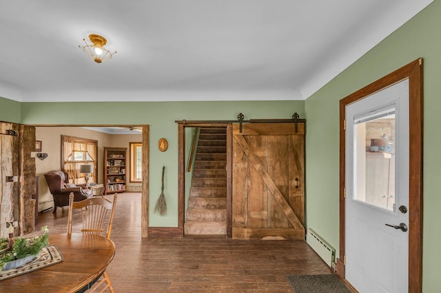 6357 Baldwin Rd, Swartz Creek, MI 48473 - interior space with a baseboard radiator, wood finished floors, a baseboard heating unit, and ceiling fan