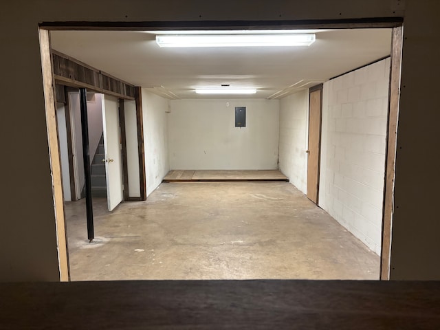 8233 Farrand Rd, Otisville, MI 48463 - finished below grade area featuring concrete block wall and electric panel
