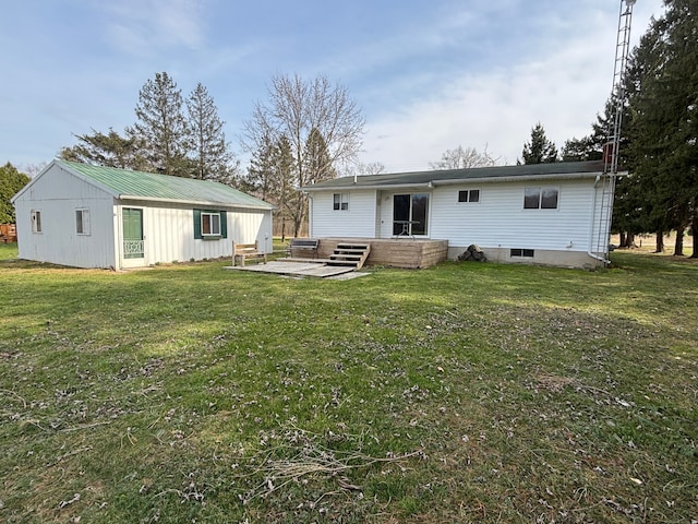 8233 Farrand Rd, Otisville, MI 48463 - rear view of property with a yard and a patio