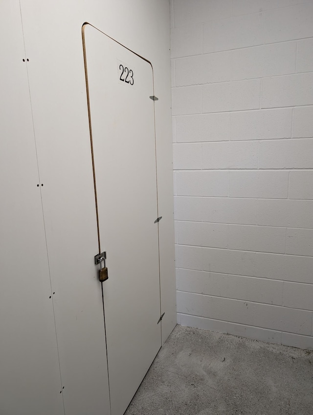 interior space with concrete floors