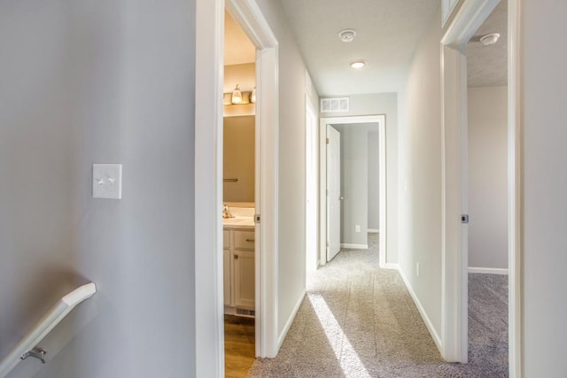 20836 Rolling Hills Ln, Big Rapids, MI 49307 - corridor featuring light carpet and baseboards