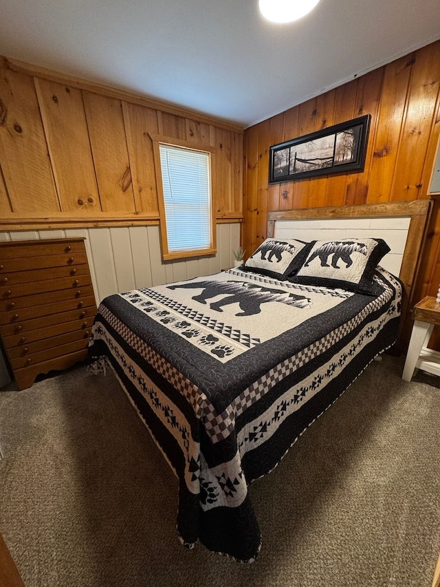 10953 Johnston Blvd, Saint Helen, MI 48656 - carpeted bedroom featuring wooden walls
