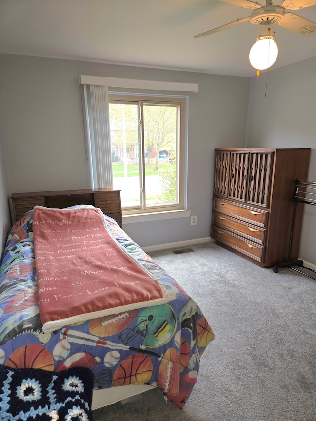 14879 Riverside St, Livonia, MI 48154 - bedroom with carpet and a ceiling fan