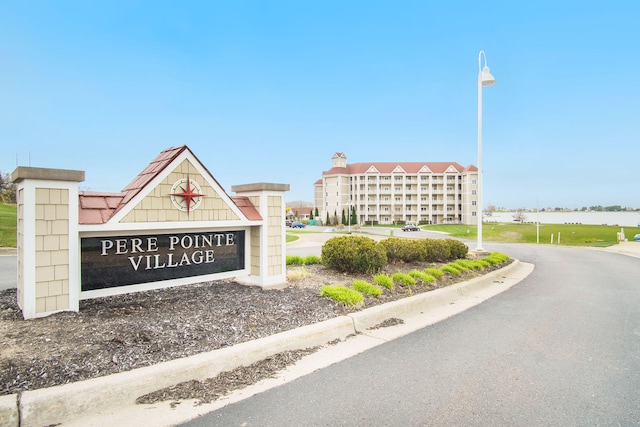 view of community sign