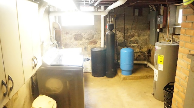 11340 Mccrone Rd, Milan, MI 48160 - below grade area with water heater, a water pressure tank, and a water softener