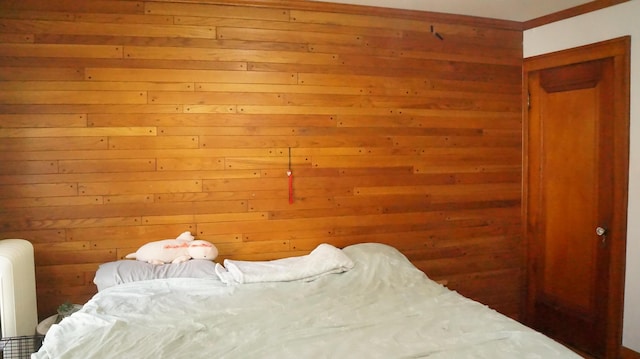 11340 Mccrone Rd, Milan, MI 48160 - bedroom featuring radiator heating unit and wood walls