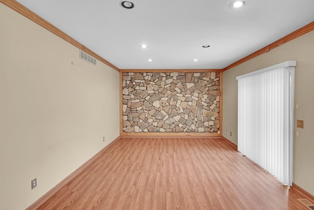 2515 N Lake Pleasant Rd, Attica, MI 48412 - spare room featuring light wood finished floors, ornamental molding, recessed lighting, and baseboards