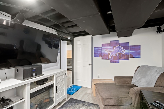 interior space featuring light wood-style floors