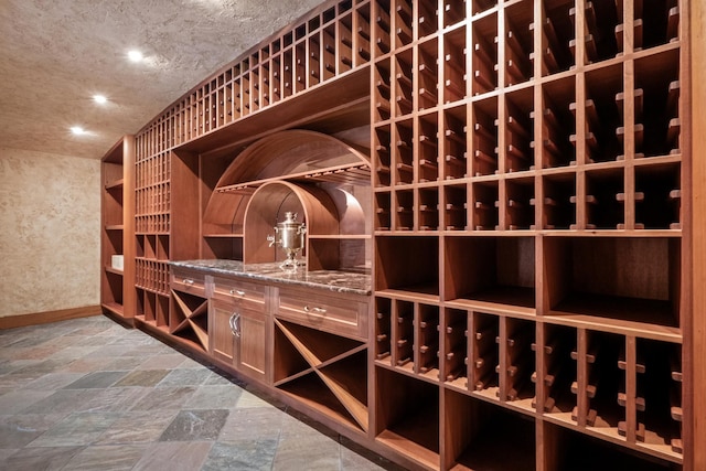 82 Chateaux Du Lac, Fenton, MI 48430 - wine cellar with baseboards and stone finish floor