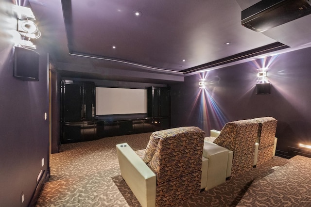 82 Chateaux Du Lac, Fenton, MI 48430 - carpeted home theater with recessed lighting and a raised ceiling