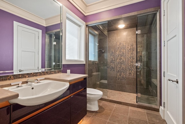 82 Chateaux Du Lac, Fenton, MI 48430 - full bathroom with vanity, a stall shower, and toilet