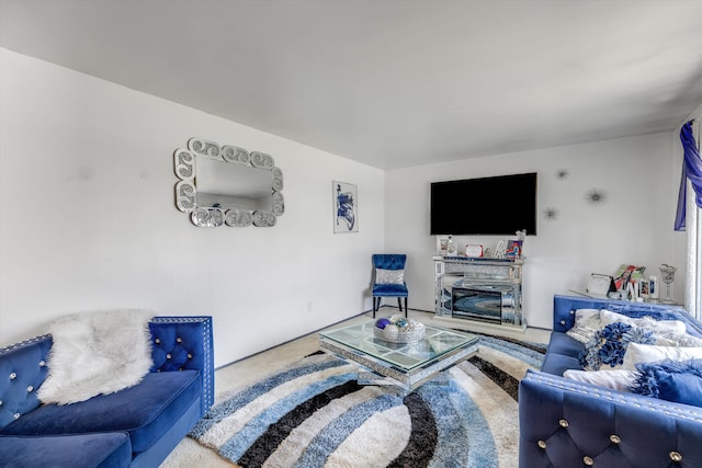 29190 Heritage, Southfield, MI 48076 - living room with carpet floors and a glass covered fireplace