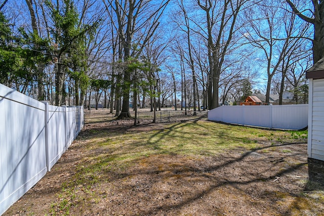 view of yard with fence