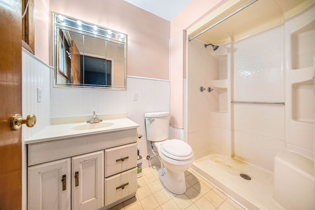 2771 Park Dr, Adrian, MI 49221 - full bathroom with toilet, a shower stall, tile patterned flooring, and vanity