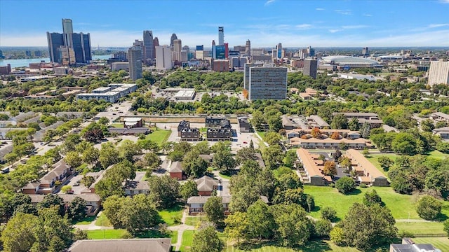 aerial view with a city view