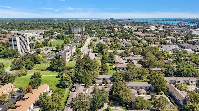 aerial view with a city view