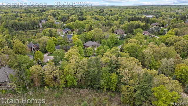 1171 Deer Path Trl, Oxford, MI 48371 - aerial view of property and surrounding area with a forest