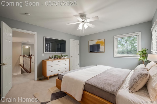 1171 Deer Path Trl, Oxford, MI 48371 - bedroom featuring light colored carpet and ceiling fan