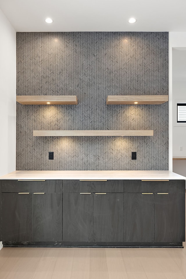 details featuring recessed lighting