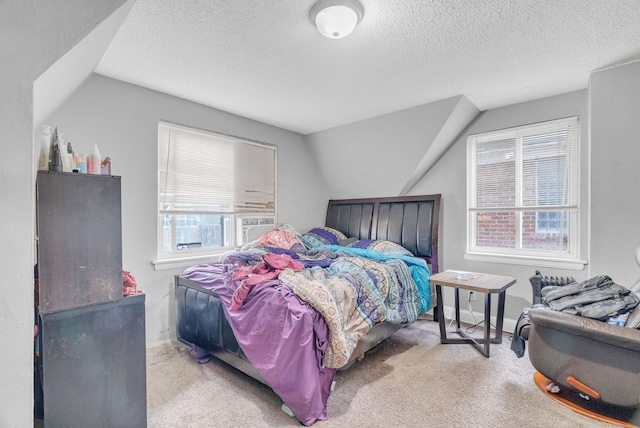 16171 Ilene St, Detroit, MI 48221 - carpeted bedroom with baseboards, a textured ceiling, and vaulted ceiling