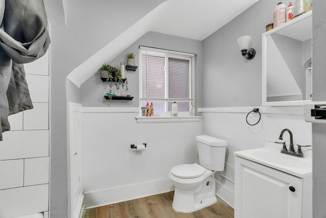 16171 Ilene St, Detroit, MI 48221 - bathroom with toilet, vanity, and wood finished floors