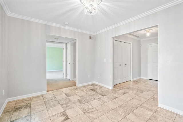 775 Deer Ct, Plymouth, MI 48170 - spare room with crown molding, visible vents, and baseboards