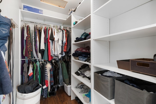 spacious closet featuring wood finished floors