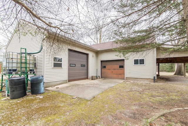 view of garage