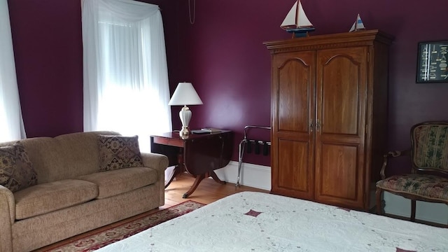 bedroom featuring light wood-type flooring