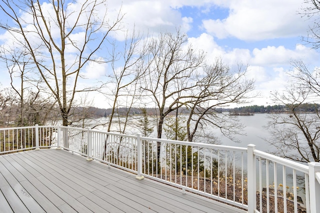 deck with a water view