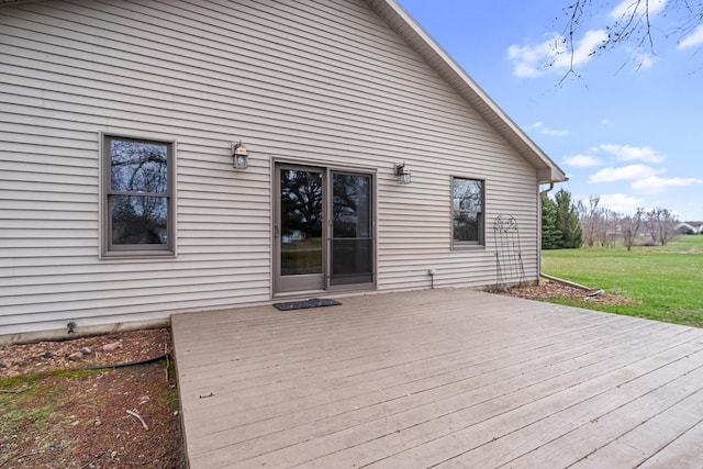 deck featuring a lawn